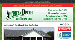 Desktop Screenshot of americandreamlawnandhomecare.com
