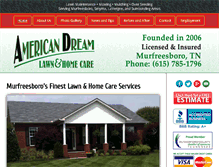 Tablet Screenshot of americandreamlawnandhomecare.com